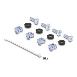 Delock Keystone Patch Panel 66758, 19"/1U, 16X Ports, Μαύρο