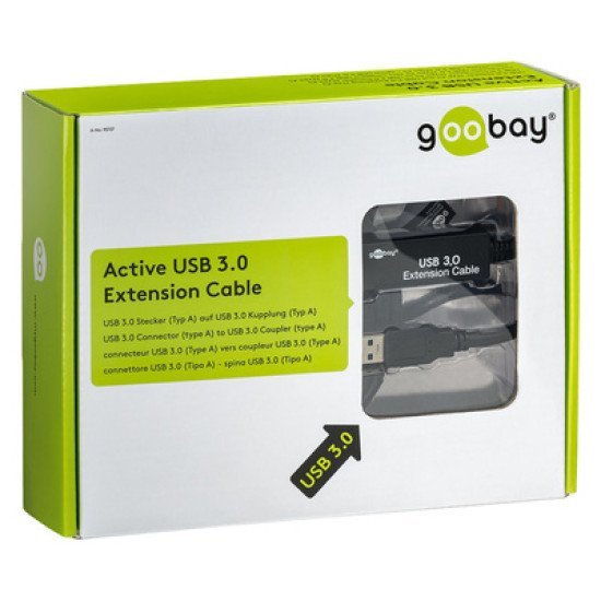 Goobay Καλώδιο Προέκτασης Usb 3.0 95727, Active, 5Gbps, 5M, Μαύρο Goobay Καλώδιο Προέκτασης Usb 3.0 95727, Active, 5Gbps, 5M, Μαύρο