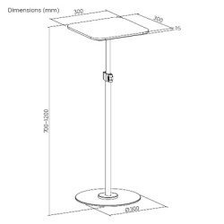 Brateck Βάση Projector Δαπέδου Prb-23P, Έως 6Kg