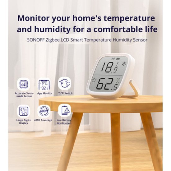 Sonoff Smart Smart Θερμόμετρο & Υγρασιόμετρο Snzb-02, Lcd, Zigbee Sonoff Smart Smart Θερμόμετρο & Υγρασιόμετρο Snzb-02, Lcd, Zigbee