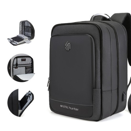 Arctic Hunter Τσάντα Πλάτης B00227L Με Θήκη Laptop 17", 41L, Usb, Μαύρη Arctic Hunter Τσάντα Πλάτης B00227L Με Θήκη Laptop 17", 41L, Usb, Μαύρη