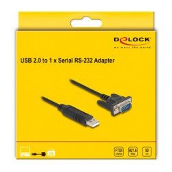 Delock Καλώδιο Usb Σε Rs-232 66461, 921.6Kbps, 50Cm, Μαύρο