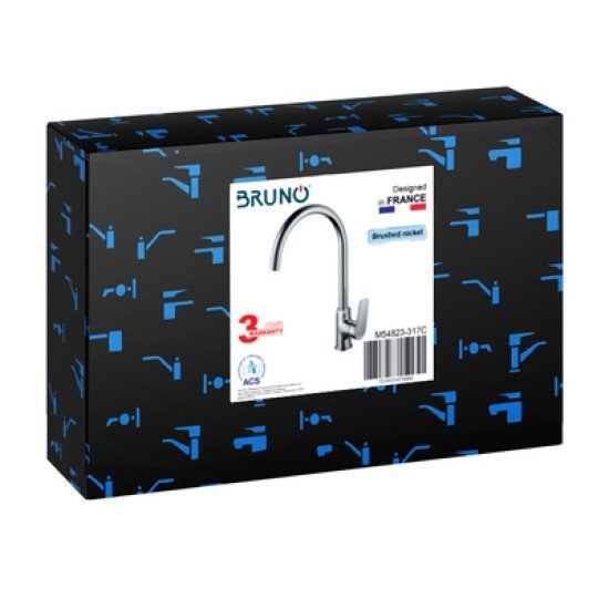 Bruno Μπαταρία Πάγκου Κουζίνας M54823-317C, Αναμεικτική, Ασημί Bruno Μπαταρία Πάγκου Κουζίνας M54823-317C, Αναμεικτική, Ασημί