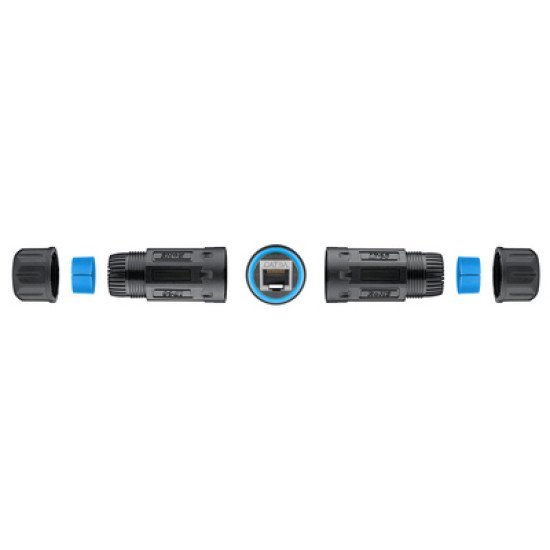 Goobay Αδιάβροχος Σύνδεσμος Rj45 Cat 6A 59582, Ip68, Μαύρος Goobay Αδιάβροχος Σύνδεσμος Rj45 Cat 6A 59582, Ip68, Μαύρος