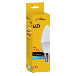Powertech Led Λάμπα Candle E14-011, 7W, 4000K, E14, 600Lm