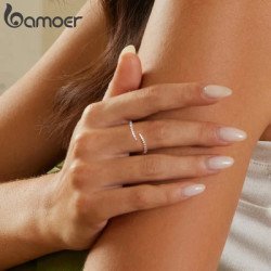 Bamoer Δαχτυλίδι Bsr470-Ae, Κυβική Ζιρκόνια, Ανοιγόμενο, Ασήμι 925 Ασημί Bamoer Δαχτυλίδι Bsr470-Ae, Κυβική Ζιρκόνια, Ανοιγόμενο, Ασήμι 925 Ασημί