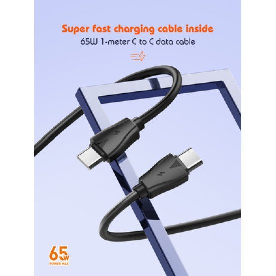 Ldnio Φορτιστής Τοίχου Q366 Με Καλώδιο, Usb/2X Usb-C, 65W, Gan, Μαύρος Ldnio Φορτιστής Τοίχου Q366 Με Καλώδιο, Usb/2X Usb-C, 65W, Gan, Μαύρος