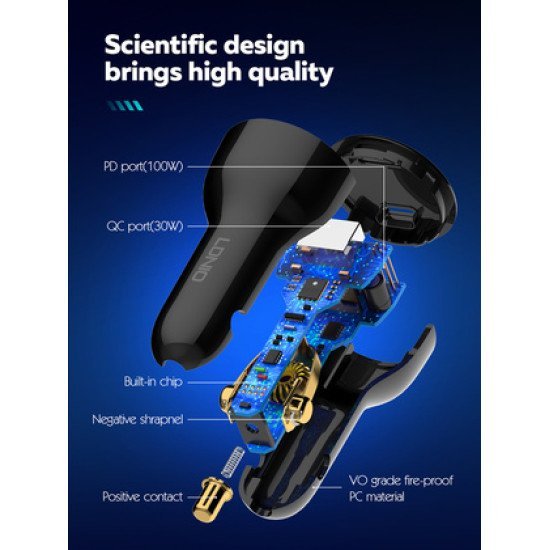 Ldnio Φορτιστής Αυτοκινήτου C101 Με Καλώδιο, Usb/Usb-C, 100W Pd, Μαύρος Ldnio Φορτιστής Αυτοκινήτου C101 Με Καλώδιο, Usb/Usb-C, 100W Pd, Μαύρος