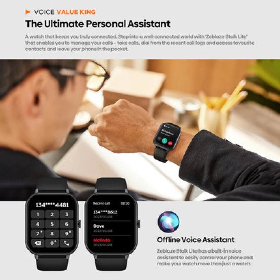 Zeblaze Smartwatch Btalk Lite, Heart Rate, 1.83" Tft, Ip68, Μαύρο