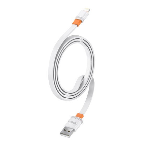 Celebrat Καλώδιο Lightning Σε Usb Cb-33L, Flat, 2.4A, 1M, Λευκό Celebrat Καλώδιο Lightning Σε Usb Cb-33L, Flat, 2.4A, 1M, Λευκό