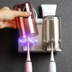 Ecoco Βάση Οδοντόβουρτσας E1924 Με 2 Ποτήρια, Λευκή