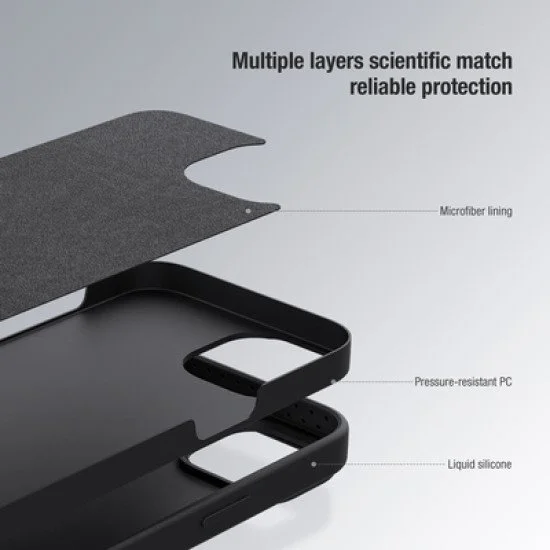 Nillkin Θήκη Camshield Silky Silicone Για Iphone 15 Pro Max, Μπλε Nillkin Θήκη Camshield Silky Silicone Για Iphone 15 Pro Max, Μπλε