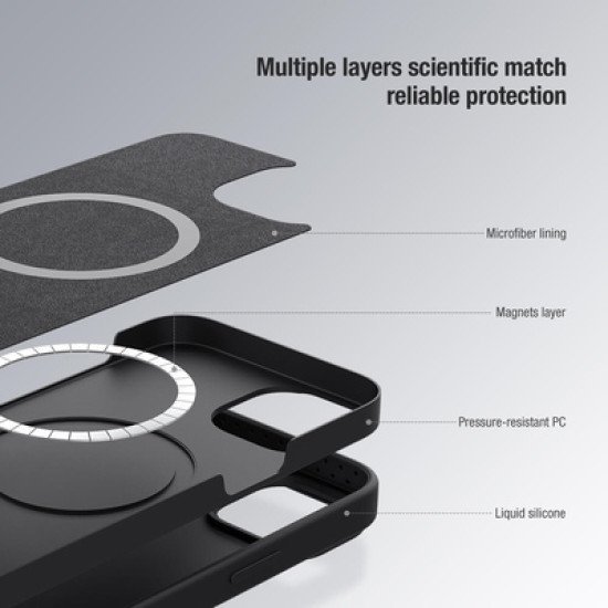 Nillkin Θήκη Camshield Silky Magnetic Silicone, Iphone 15 Pro Max, Μαύρη Nillkin Θήκη Camshield Silky Magnetic Silicone, Iphone 15 Pro Max, Μαύρη