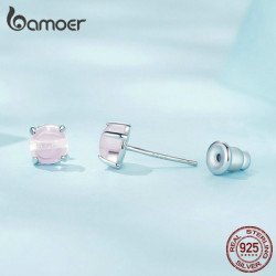 Bamoer Σκουλαρίκια Καρφωτά Sce1529-2 Με Φεγγαρόπετρα, Ασήμι 925, Ροζ Bamoer Σκουλαρίκια Καρφωτά Sce1529-2 Με Φεγγαρόπετρα, Ασήμι 925, Ροζ
