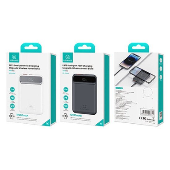Usams Power Bank Us-Cd214, 2X Έξοδοι, Wireless, 10000Mah, 20W, Μαύρο Usams Power Bank Us-Cd214, 2X Έξοδοι, Wireless, 10000Mah, 20W, Μαύρο