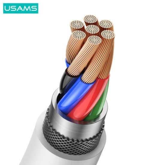 Usams Καλώδιο Lightning Σε Usb Us-Sj604, 2.4A, 1M, Λευκό Usams Καλώδιο Lightning Σε Usb Us-Sj604, 2.4A, 1M, Λευκό