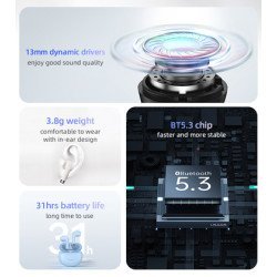 Usams Earphones Με Θήκη Φόρτισης Us-Yo17, True Wireless, Μαύρα