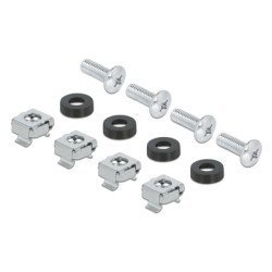 Delock Cable Management 67033, 19"/1U Rack, 4X Γάντζοι & Βούρτσα, Μαύρο