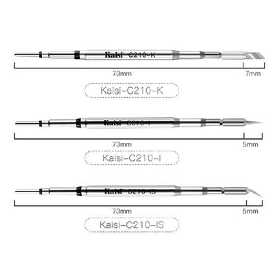 Kaisi Σετ Soldering Tip C210, Τύπου I/Is/K, 3Τμχ