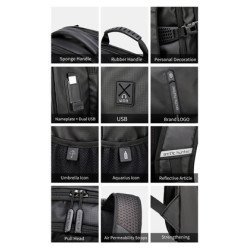 Arctic Hunter Τσάντα Πλάτης B00388 Με Θήκη Laptop 15.6", Usb, 27L, Γκρι