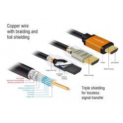 Delock Καλώδιο Hdmi 85729, 8K/60Hz, 48Gbps, Earc, Hdr, 2M, Μαύρο