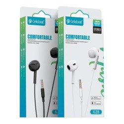 Celebrat Earphones Με Μικρόφωνο G28, 3.5Mm, 1.2M, Λευκά