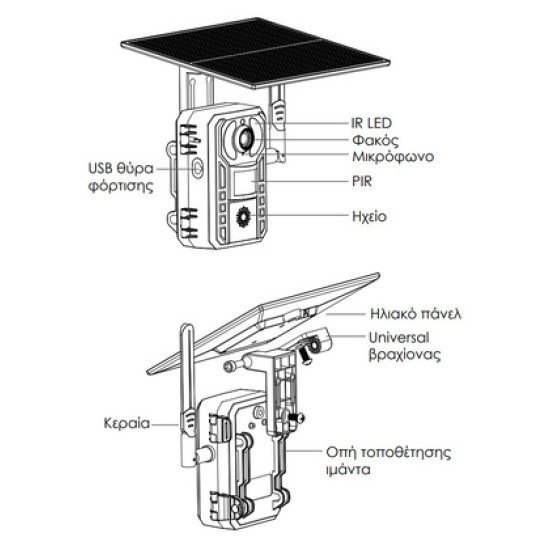 Powertech Smart Ηλιακή Κάμερα Κυνηγού Pt-1178, 4Mp, 4G, Pir, Sd, Ip66 Powertech Smart Ηλιακή Κάμερα Κυνηγού Pt-1178, 4Mp, 4G, Pir, Sd, Ip66