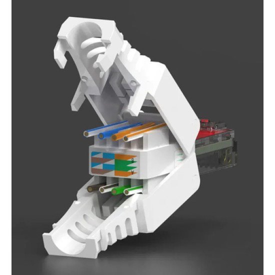 Powertech Βύσμα Δικτύου Rj45 Cab-N350, Cat 6A Utp, Tool-Free, Λευκό Powertech Βύσμα Δικτύου Rj45 Cab-N350, Cat 6A Utp, Tool-Free, Λευκό