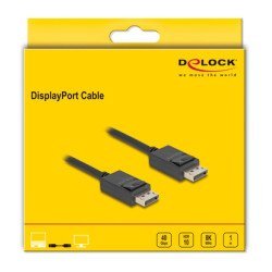 Delock Καλώδιο Displayport 2.1 80492, 8K/60Hz 4K/120Hz 40 Gbps 1M, Μαύρο