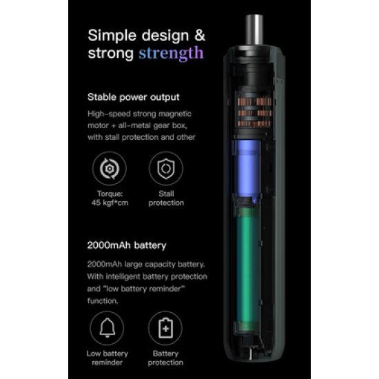 Kingsdun Σετ Ηλεκτρικό Κατσαβίδι Ks-882042 Με Led Φακό, 2000Mah, 35 Σε 1