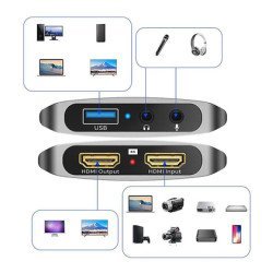 Powertech Video Capture Cab-Uc081, Hdmi/Usb Σύνδεση, 4K/30Hz, Γκρι