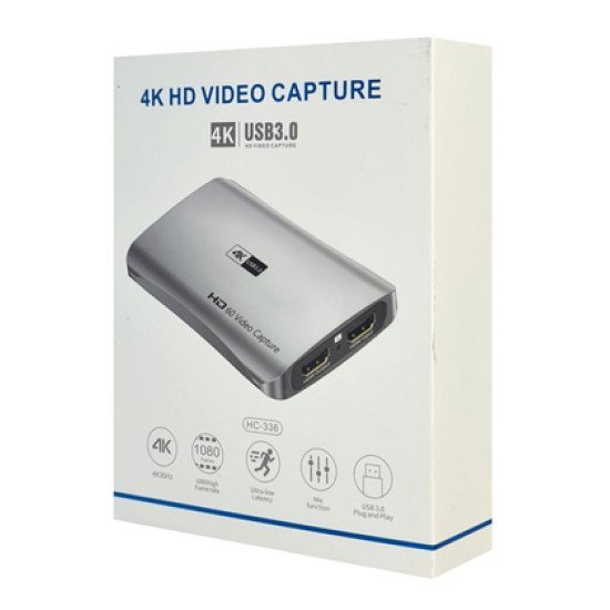 Powertech Video Capture Cab-Uc081, Hdmi/Usb Σύνδεση, 4K/30Hz, Γκρι Powertech Video Capture Cab-Uc081, Hdmi/Usb Σύνδεση, 4K/30Hz, Γκρι