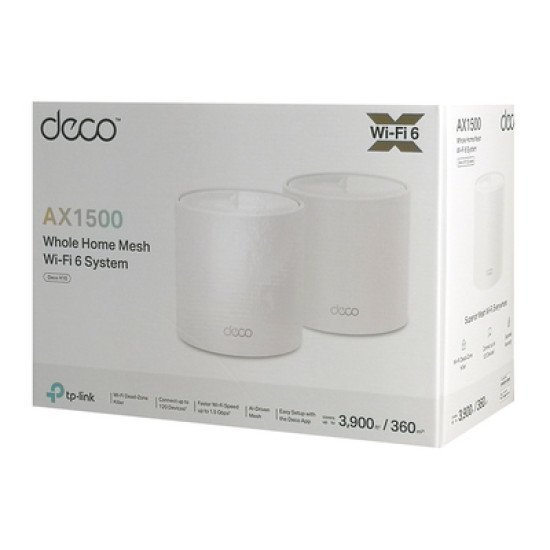 Tp-Link Home Mesh Wi-Fi System Deco X10, 1500Mbps Ax1500, Ver. 1.0, 2Τμχ