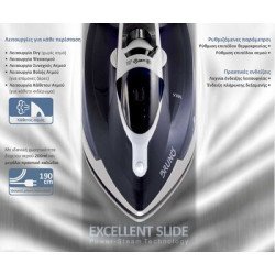 Bruno Σίδερο Ατμού Excellent Slide Brn-0145 Με Κεραμική Πλάκα, 2400W