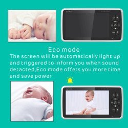 Powertech Ενδοεπικοινωνία Μωρού Pt-1188 Με Κάμερα & Οθόνη 5", 720P, Ptz