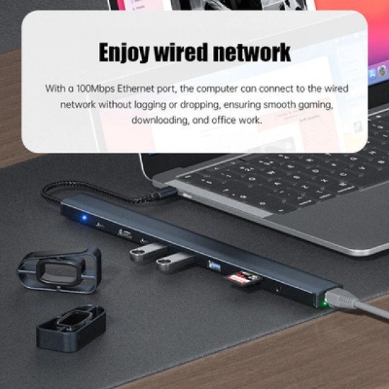 Powertech Docking Station Ptr-0152, 10 Θυρών, Βάση Laptop, Usb-C, Γκρι Powertech Docking Station Ptr-0152, 10 Θυρών, Βάση Laptop, Usb-C, Γκρι