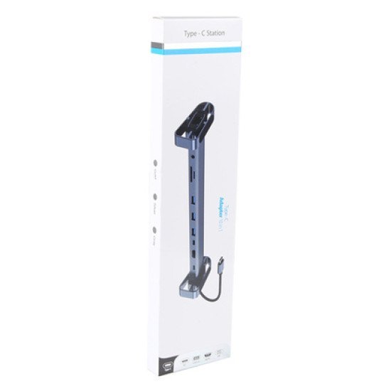 Powertech Docking Station Ptr-0152, 10 Θυρών, Βάση Laptop, Usb-C, Γκρι Powertech Docking Station Ptr-0152, 10 Θυρών, Βάση Laptop, Usb-C, Γκρι