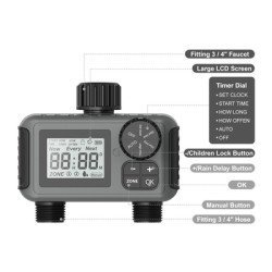 Inhocon Ψηφιακός Προγραμματιστής Ποτίσματος Sgw06, 2 Θέσεων, Ip55 Inhocon Ψηφιακός Προγραμματιστής Ποτίσματος Sgw06, 2 Θέσεων, Ip55