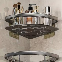 Home Use Γωνιακό Ράφι Τοίχου Huh-0158, Μεταλλικό, 28X5.5X21Cm, Ασημί