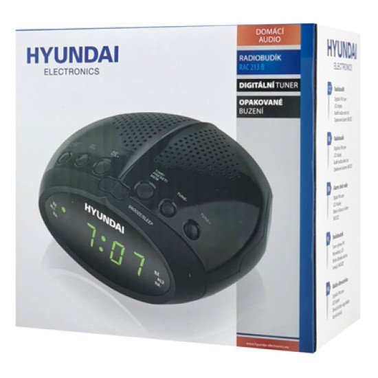 Hyundai Επιτραπέζιο Ρολόι & Ραδιόφωνο Rac213B Με Ξυπνητήρι, Μαύρο Hyundai Επιτραπέζιο Ρολόι & Ραδιόφωνο Rac213B Με Ξυπνητήρι, Μαύρο