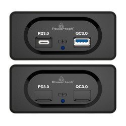 Powertech Πρίζα Usb Για Σκάφη & Οχήματα Ptl-008, Usb & Usb-C, 36W