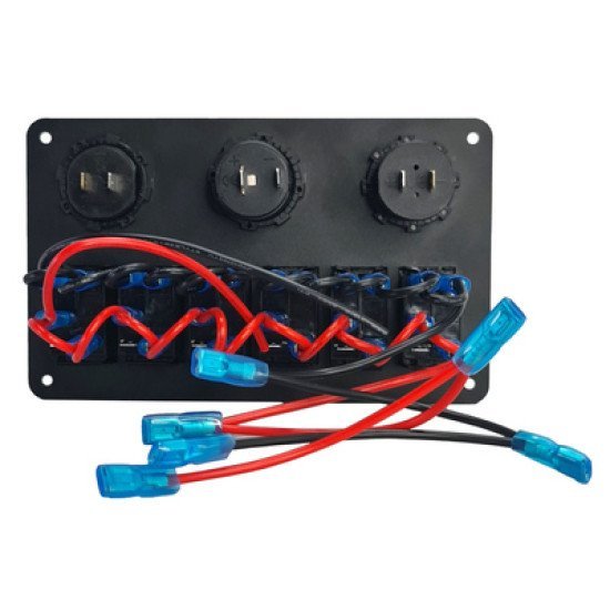 Powertech Πάνελ Σκαφών & Οχημάτων Ptl-020, Πρίζα 12V/2X Usb/6X Διακόπτες Powertech Πάνελ Σκαφών & Οχημάτων Ptl-020, Πρίζα 12V/2X Usb/6X Διακόπτες