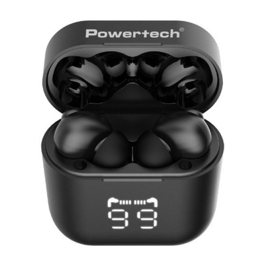 Powertech Earphones Με Θήκη Φόρτισης Pt-1227, Tws, Enc, 30/480Mah, Μαύρα Powertech Earphones Με Θήκη Φόρτισης Pt-1227, Tws, Enc, 30/480Mah, Μαύρα
