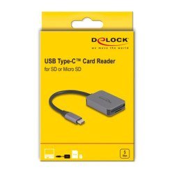 Delock Card Reader 91009 Για Sd & Micro Sd, Usb-C, 5 Gbps, Γκρι Delock Card Reader 91009 Για Sd & Micro Sd, Usb-C, 5 Gbps, Γκρι