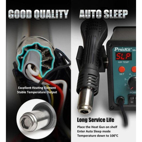 Proskit Σταθμός Συγκόλλησης Ss-979B, Κολλητήρι/Air Gun, 760W, 200-480 °C Proskit Σταθμός Συγκόλλησης Ss-979B, Κολλητήρι/Air Gun, 760W, 200-480 °C