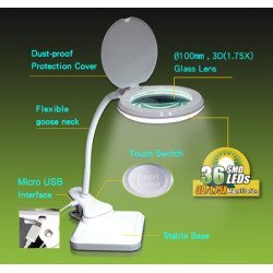 Proskit Μεγεθυντικός Φακός Ma-1010U, Κλιπ & Βάση, Led, 3D 1.75X, Λευκός Proskit Μεγεθυντικός Φακός Ma-1010U, Κλιπ & Βάση, Led, 3D 1.75X, Λευκός