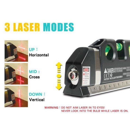 Proskit Γραμμικό Αλφάδι Laser Pd-161-C Με Κόκκινη Δέσμη, Μετροταινία