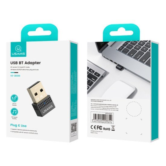 Usams Usb Αντάπτορας Bluetooth 5.3 Us-Zb285, Μαύρος Usams Usb Αντάπτορας Bluetooth 5.3 Us-Zb285, Μαύρος
