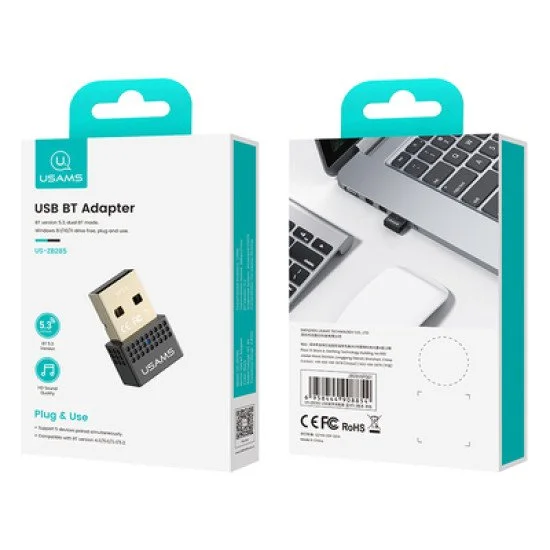Usams Usb Αντάπτορας Bluetooth 5.3 Us-Zb285, Μαύρος Usams Usb Αντάπτορας Bluetooth 5.3 Us-Zb285, Μαύρος