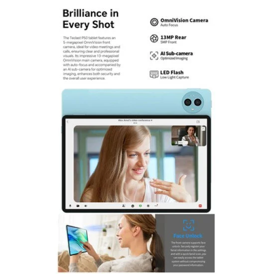 Teclast Tablet P50, 11", 6/128Gb, 4G, Android 14, 8000Mah, Μπλε Teclast Tablet P50, 11", 6/128Gb, 4G, Android 14, 8000Mah, Μπλε